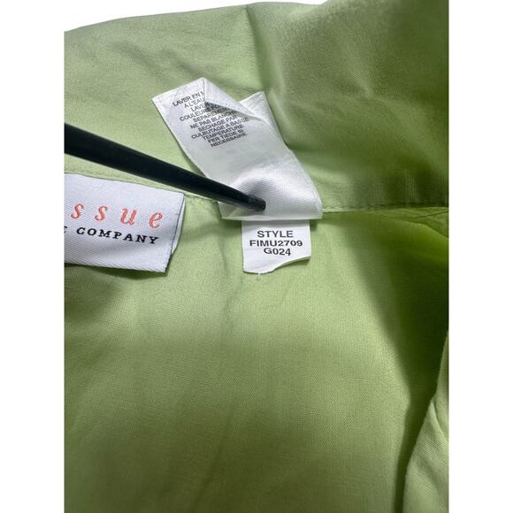 Vintagae First Issue by Liz Claiborne Green Button-Up Tie Front Blouse Size XL - Picture 8 of 9
